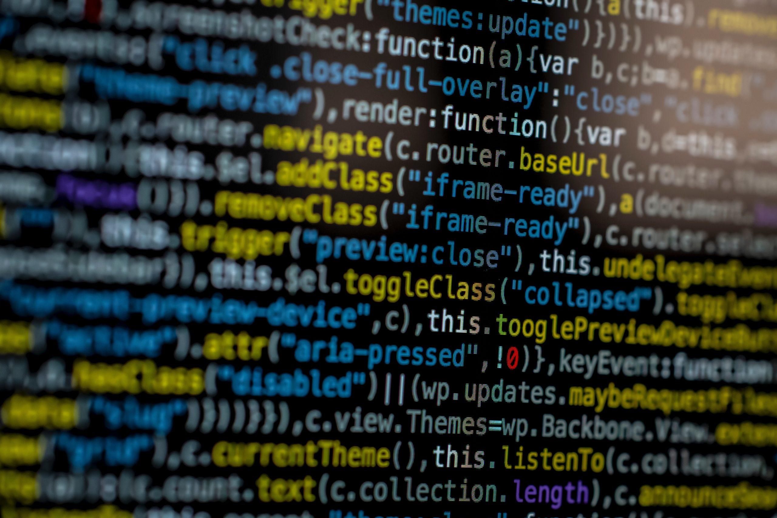 pexels-markus-spiske-1089440 Colorful code on computer screen