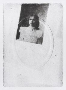 Vintage photograph of person in white dress