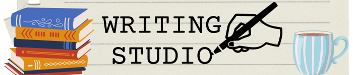 Writing Studio with books and coffee cup