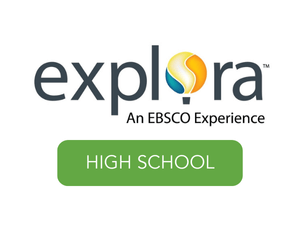 Explora EBSCO high school research database logo.