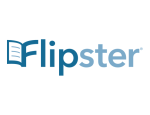 flipster logo Flipster logo with open book icon