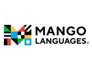Mango Languages logo with colorful geometric design