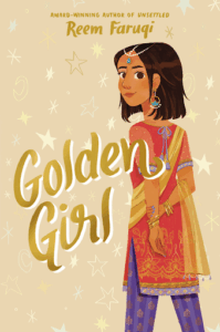 golden gil 199x300 Illustrated girl on book cover, 'Golden Girl' title.