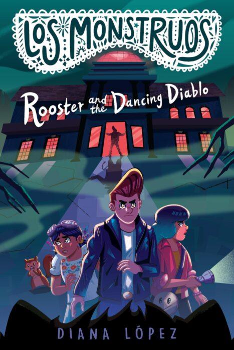 rooster 467x700 Los Monstruos book cover with three characters