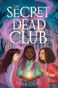 secret dead club 199x300 Three girls holding glowing object in front of house.